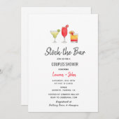 Stampen van de bar-cocktail-paren doucheuitnodigin aankondiging (Voorkant / Achterkant)
