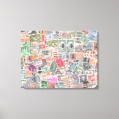 Stampen van over de hele wereld, unieke canvaskuns canvas afdruk (Voorkant)