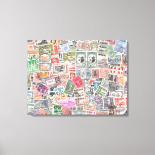 Stampen van over de hele wereld, unieke canvaskuns canvas afdruk