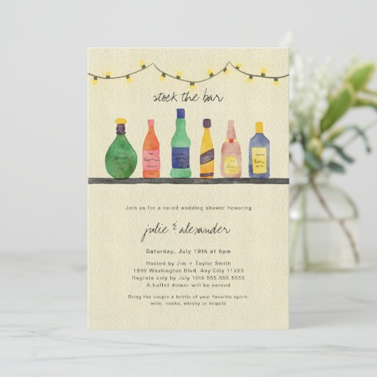 Stampen voor de bruiloft van de bar kaart (Staand voorkant)