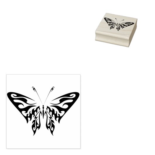 stamper met abstracte stam van tribale vlinder rubberstempel (Gestempeld)