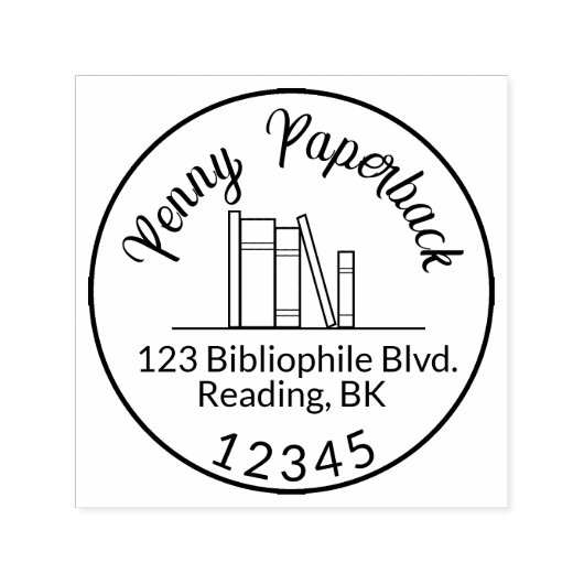 Stamper van het Adres van de Terugkeer van boeken  Zelfinktende Stempel (Design)