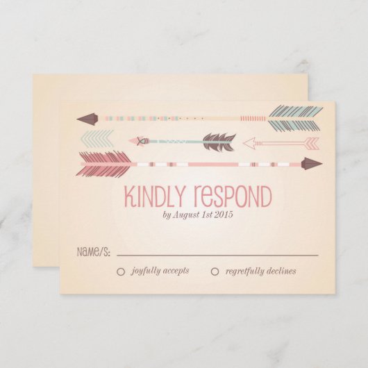 stampijlen weduwschap RSVP-Kaart RSVP Kaartje (Voorkant / Achterkant)