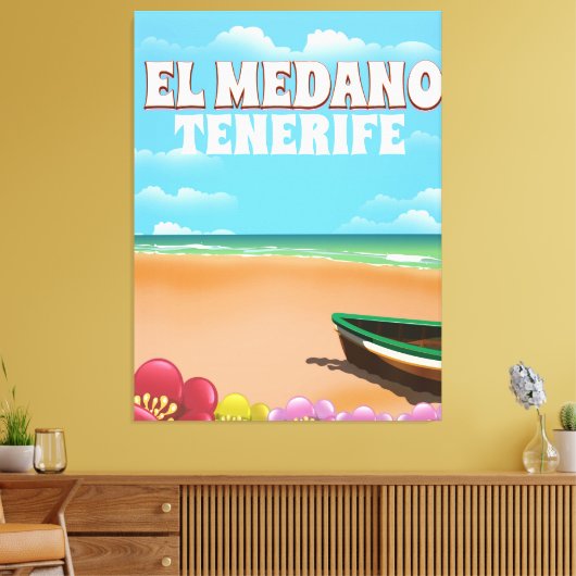 Stamposter voor stransport El Medano Tenerife Canvas Afdruk (Insitu (Woonkamer))