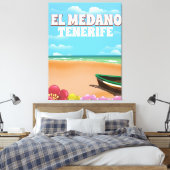 Stamposter voor stransport El Medano Tenerife Canvas Afdruk (Insitu (Slaapkamer))