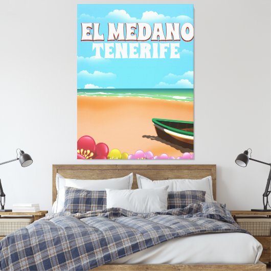 Stamposter voor stransport El Medano Tenerife Canvas Afdruk (Insitu (Slaapkamer))