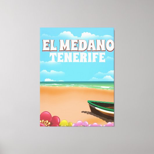 Stamposter voor stransport El Medano Tenerife Canvas Afdruk (Voorkant)
