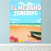 Stamposter voor stransport El Medano Tenerife Canvas Afdruk (Insitu (Houten vloer))