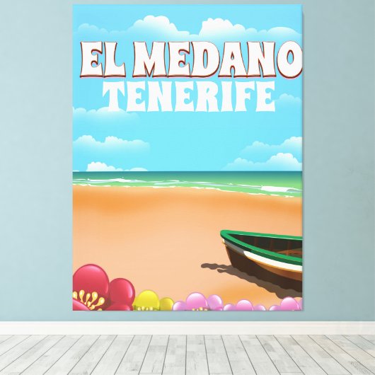 Stamposter voor stransport El Medano Tenerife Canvas Afdruk (Insitu (Houten vloer))