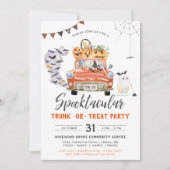 Stamppot of traktatie | Halloweenfeest uitnodiging (Voorkant)