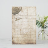 Stampunk-benodigdheden - waar gedachten vliegen briefpapier (Staand voorkant)