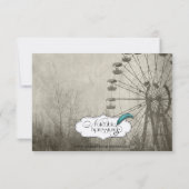 Stampunk Carnival Top Hat Weddenschap Kaart (Achterkant)