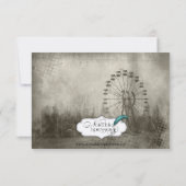 Stampunk Carnival Top Hat Wedding Save the Date (Achterkant)