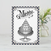 Stampunk Checkerboard Wedding Menu-kaarten Menu (Staand voorkant)