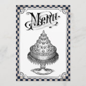 Stampunk Checkerboard Wedding Menu-kaarten Menu (Voorkant)