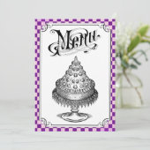 Stampunk Checkerboard Wedding Menu-kaarten Menu (Staand voorkant)