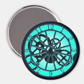 Stampunk gothische ijronwork klok met zichtbaar ta magneet (Voorkant / Achterkant)