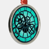 Stampunk gothische ijronwork klok met zichtbaar ta metalen ornament (Rechts)