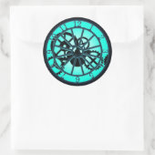 Stampunk gothische ijronwork klok met zichtbaar ta ronde sticker (Tas)