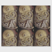 Stampunk - industrieel klokhuis - wrap / kraftpapi cadeaupapier (Vlak)