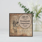 Stampunk Inventor Top Hat Personalized Event Kaart (Staand voorkant)