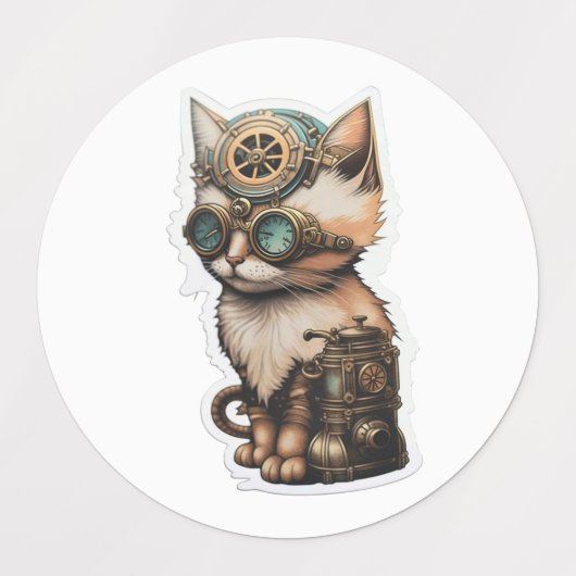 Stampunk Katten Sticker Blad (Design 2)