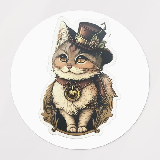 Stampunk Katten Sticker Blad (Design 1)