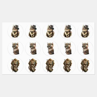 Stampunk Katten Sticker Blad