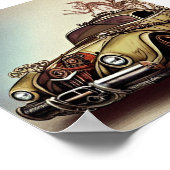 Stampunk klassieke auto poster (Hoek)