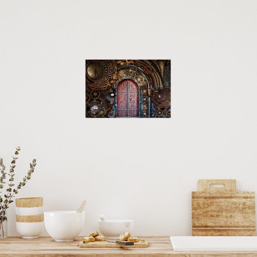 Stampunk Timingslot Deuren Poster (Keuken)