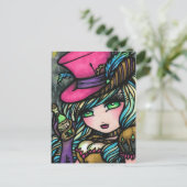Stampunk top-hat potion Fairy Fantasy Art Girl Briefkaart (Staand voorkant)