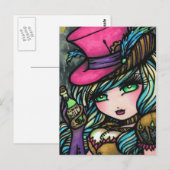 Stampunk top-hat potion Fairy Fantasy Art Girl Briefkaart (Voorkant / Achterkant)