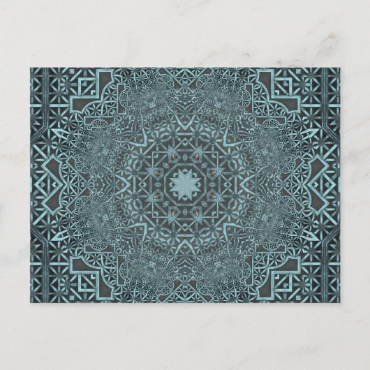 Stampunk Verdigris Lattice Briefkaart (Voorkant)