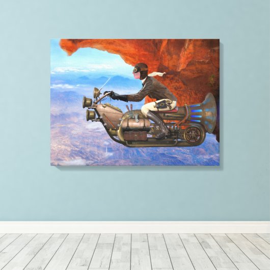 Stampunk-vliegmachine Canvas Afdruk (Insitu (Houten vloer))