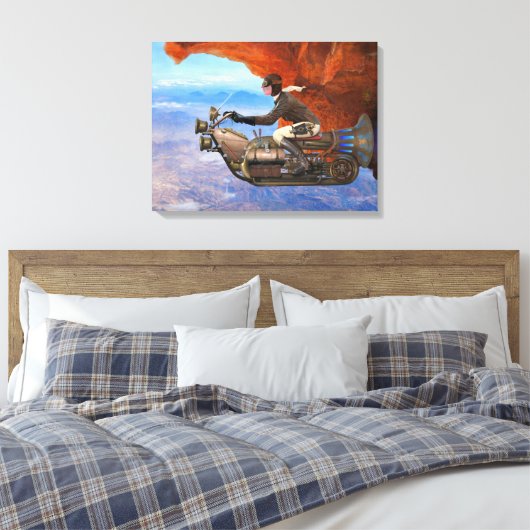 Stampunk-vliegmachine Canvas Afdruk (Insitu (Slaapkamer))