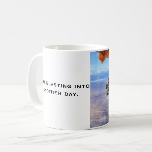 Stampunk-vliegmachine Koffiemok (Voorkant links)