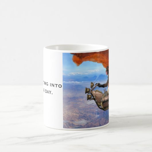 Stampunk-vliegmachine Koffiemok (Center)