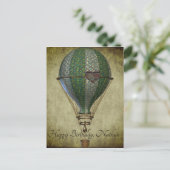 Stampunk Warme Luchtballon Birthday Briefkaart (Staand voorkant)