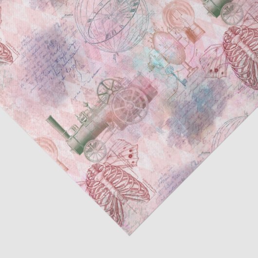 Stampunktreinen en ribben ontleed tissuepapier (Detail)