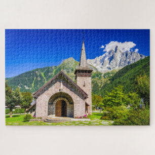 Stampuzzel van de kerk Chamonix Legpuzzel
