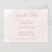 Stamroze Waterverf-spiegel, datum opslaan Aankondigingskaart (Voorkant)