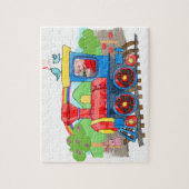 Stamstoomtreinpuzzel voor kinder sjabloon legpuzzel (Verticaal)