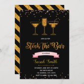 Stamt de uitnodiging van de bar de douchepartij in (Voorkant / Achterkant)