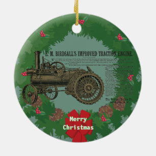 Stamtractiemotor 1889 Birdsall's stoommotor Keramisch Ornament