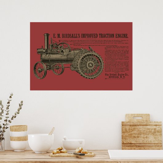 Stamtractiemotor van Birdsall  Poster (Keuken)