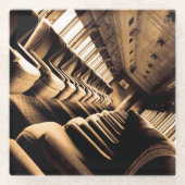 Stamtrein binnenshuis glazen onderzetter (Voorkant)