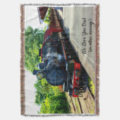 Stamtrein motor locomotief station naam toevoegen deken (Voorkant Verticaal)