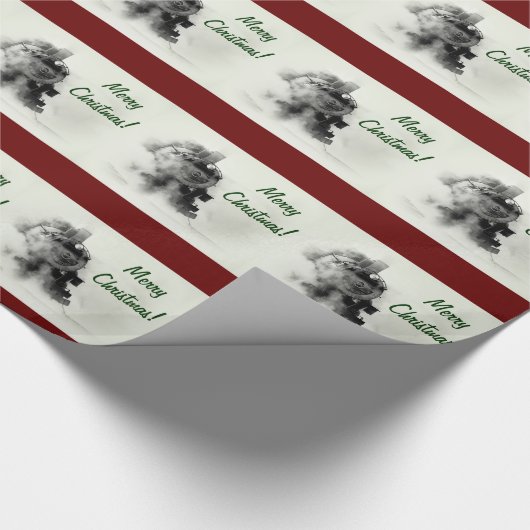 Stamtrein Vergrof kerstpapier Cadeaupapier (Hoek)