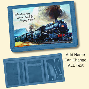 Stamtreinemotoren met tekst drievoud portemonnee