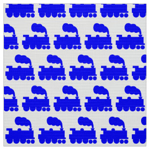 Stamtreinepatroon - Blauw op wit Stof